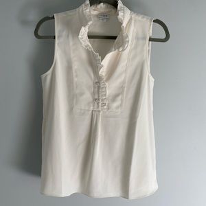 J.Crew factory ruffle collar tank top blouse sz 2 NWOT